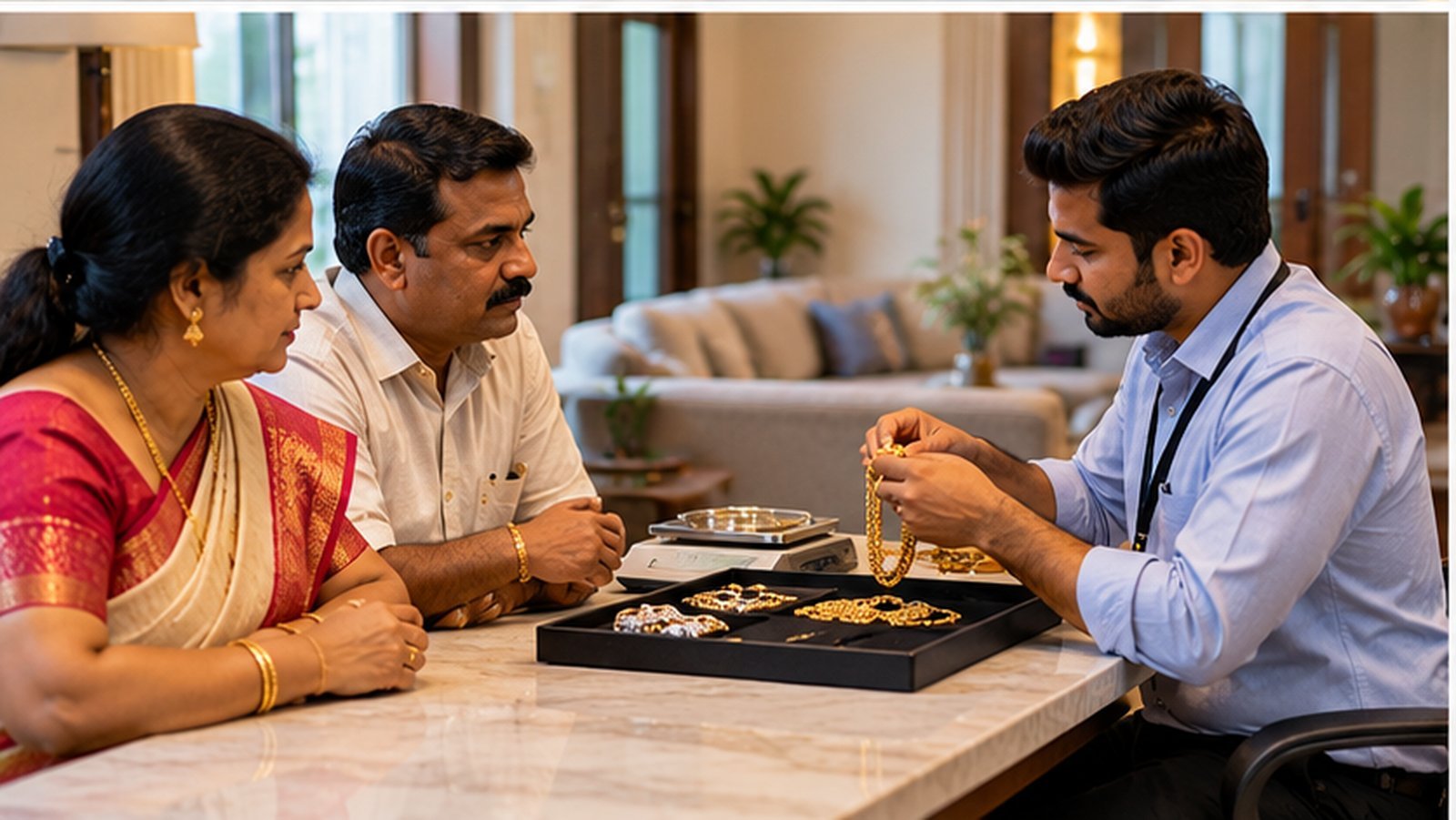 Doorstep gold evaluation consultation at home
