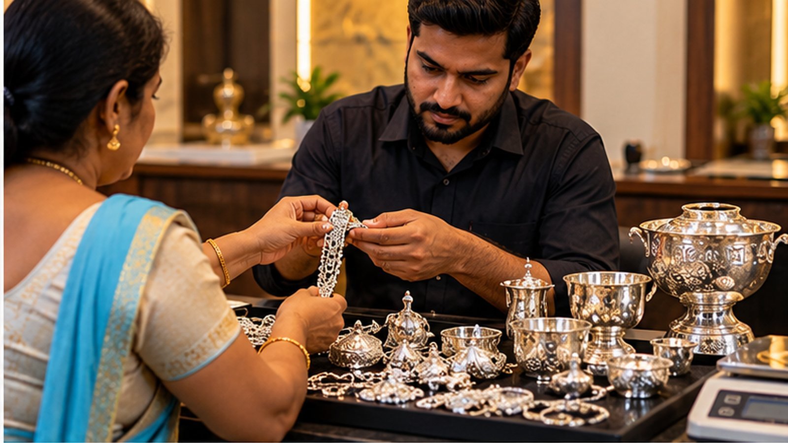 Silver buying and testing at MM Gold Buyers